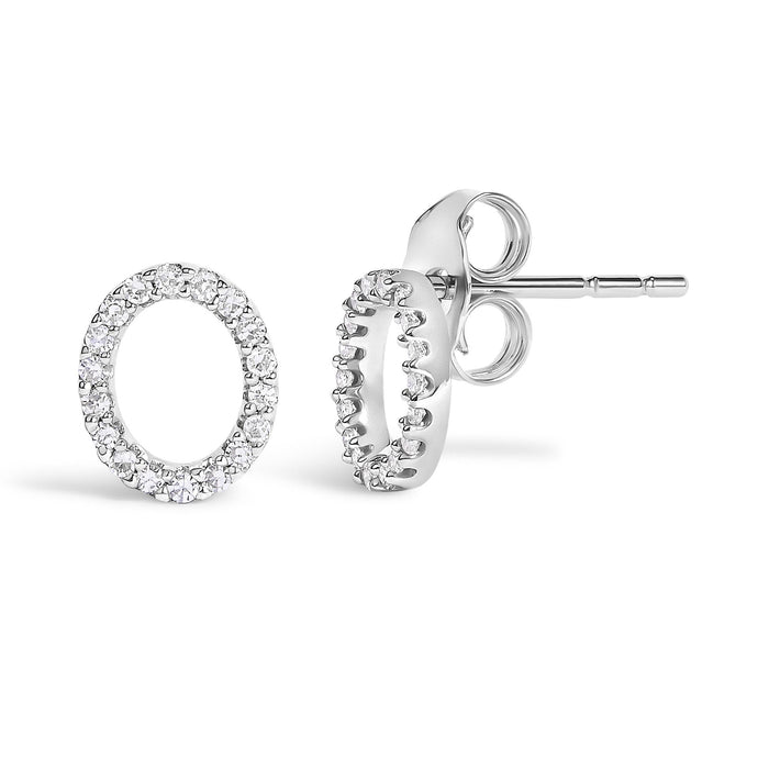1/10 Ct. T.W. Diamond Initial a to Z Stud Earrings in 10K White Gold, photo 38