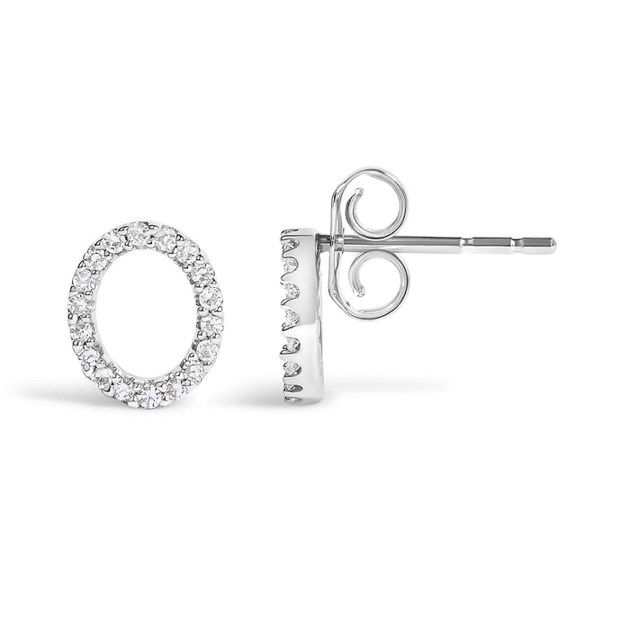 1/10 Ct. T.W. Diamond Initial a to Z Stud Earrings in 10K White Gold