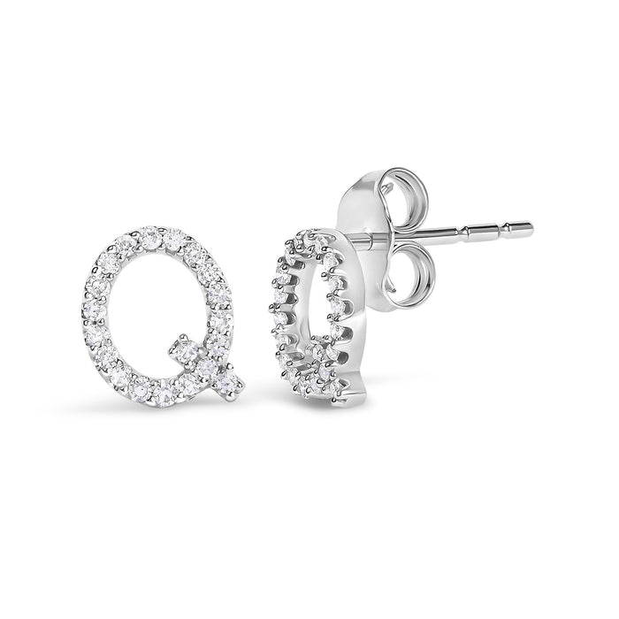 1/10 Ct. T.W. Diamond Initial a to Z Stud Earrings in 10K White Gold, photo 36
