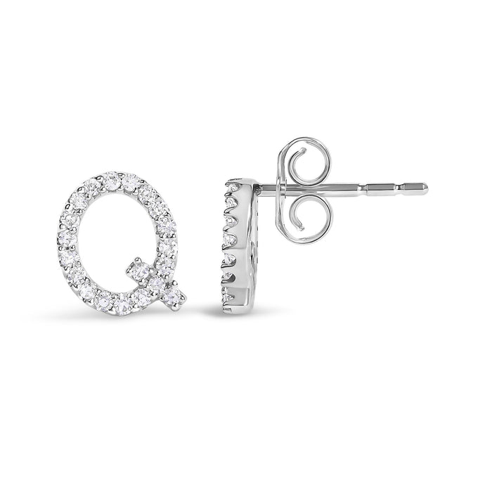 1/10 Ct. T.W. Diamond Initial a to Z Stud Earrings in 10K White Gold