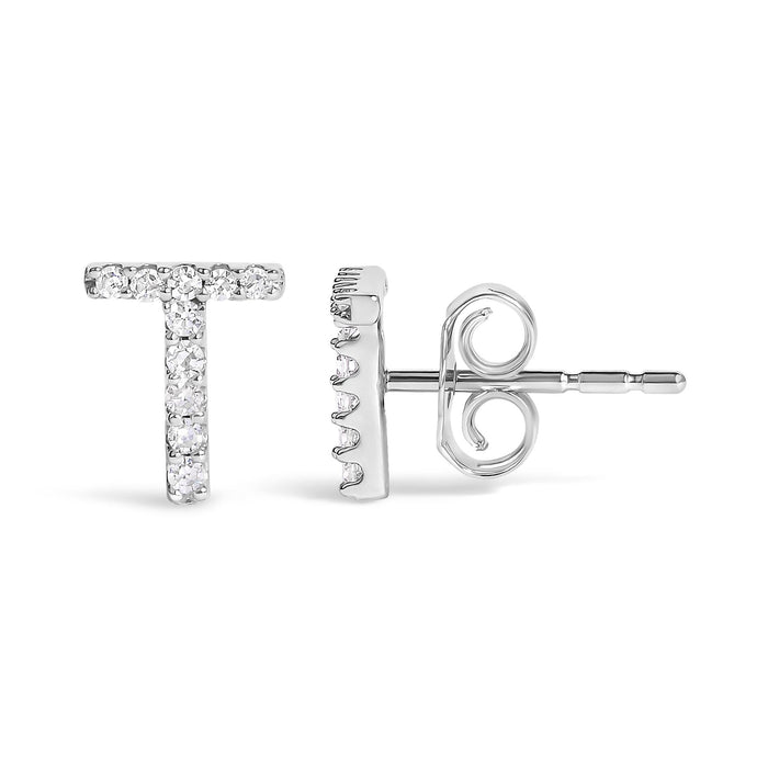 1/10 Ct. T.W. Diamond Initial a to Z Stud Earrings in 10K White Gold