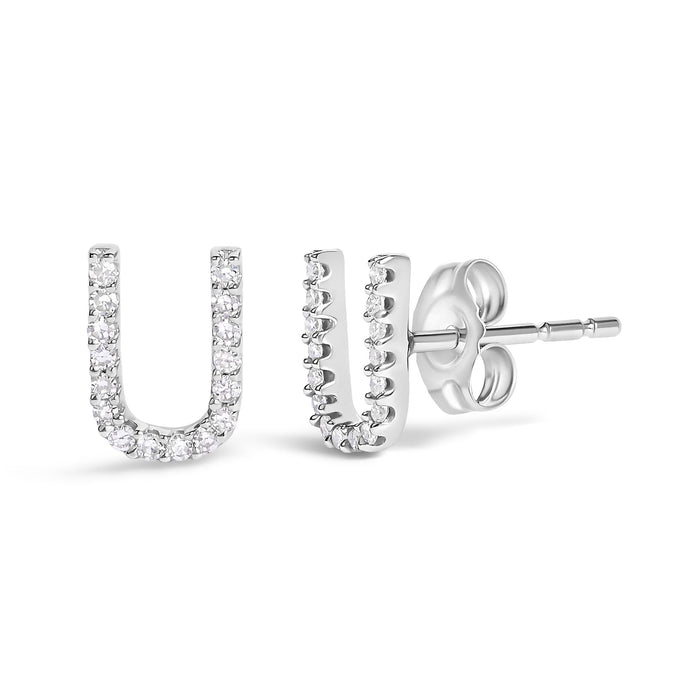 1/10 Ct. T.W. Diamond Initial a to Z Stud Earrings in 10K White Gold, photo 32
