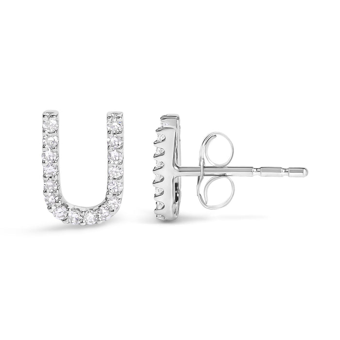 1/10 Ct. T.W. Diamond Initial a to Z Stud Earrings in 10K White Gold