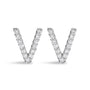 1/10 Ct. T.W. Diamond Initial a to Z Stud Earrings in 10K White Gold, photo 5