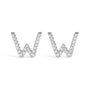 1/10 Ct. T.W. Diamond Initial a to Z Stud Earrings in 10K White Gold, photo 4