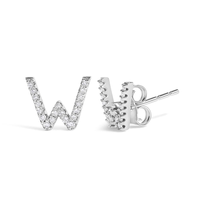 1/10 Ct. T.W. Diamond Initial a to Z Stud Earrings in 10K White Gold, photo 30