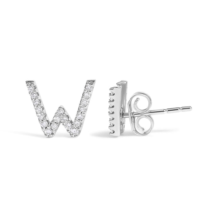 1/10 Ct. T.W. Diamond Initial a to Z Stud Earrings in 10K White Gold