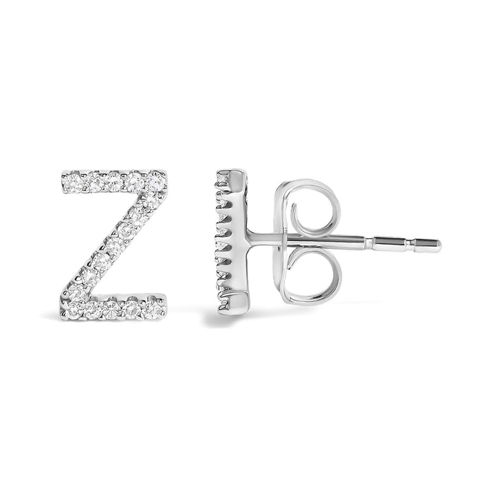 1/10 Ct. T.W. Diamond Initial a to Z Stud Earrings in 10K White Gold