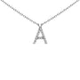 Collar con colgante de inicial A-Z en bloque con detalle de diamante en oro blanco de 10K, foto 52