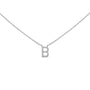 Collar con colgante de inicial A-Z en bloque con detalle de diamante en oro blanco de 10K, foto 25