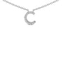 Collar con colgante de inicial A-Z en bloque con detalle de diamante en oro blanco de 10K, foto 50