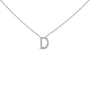 Collar con colgante de inicial A-Z en bloque con detalle de diamante en oro blanco de 10K, foto 23