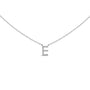 Collar con colgante de inicial A-Z en bloque con detalle de diamante en oro blanco de 10K, foto 22