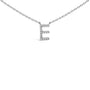 Collar con colgante de inicial A-Z en bloque con detalle de diamante en oro blanco de 10K, foto 48