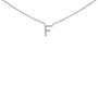 Collar con colgante de inicial A-Z en bloque con detalle de diamante en oro blanco de 10K, foto 21