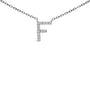 Collar con colgante de inicial A-Z en bloque con detalle de diamante en oro blanco de 10K, foto 47