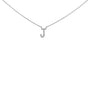 Collar con colgante de inicial A-Z en bloque con detalle de diamante en oro blanco de 10K, foto 17