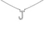 Collar con colgante de inicial A-Z en bloque con detalle de diamante en oro blanco de 10K, foto 43