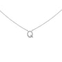Collar con colgante de inicial A-Z en bloque con detalle de diamante en oro blanco de 10K, foto 10