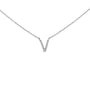 Collar con colgante de inicial A-Z en bloque con detalle de diamante en oro blanco de 10K, foto 5