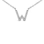 Collar con colgante de inicial A-Z en bloque con detalle de diamante en oro blanco de 10K, foto 30