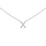 Collar con colgante de inicial A-Z en bloque con detalle de diamante en oro blanco de 10K, foto 3