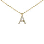 Collar con colgante de inicial A-Z en letra de molde con detalle de diamante en oro amarillo de 10K, foto 52