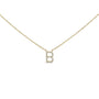 Collar con colgante de inicial A-Z en letra de molde con detalle de diamante en oro amarillo de 10K, foto 25