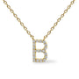 Collar con colgante de inicial A-Z en letra de molde con detalle de diamante en oro amarillo de 10K, foto 51