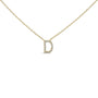 Collar con colgante de inicial A-Z en letra de molde con detalle de diamante en oro amarillo de 10K, foto 23