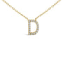 Collar con colgante de inicial A-Z en letra de molde con detalle de diamante en oro amarillo de 10K, foto 49
