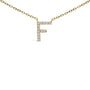 Collar con colgante de inicial A-Z en letra de molde con detalle de diamante en oro amarillo de 10K, foto 47