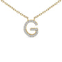 Collar con colgante de inicial A-Z en letra de molde con detalle de diamante en oro amarillo de 10K, foto 46