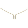 Collar con colgante de inicial A-Z en letra de molde con detalle de diamante en oro amarillo de 10K, foto 19
