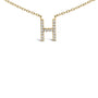 Collar con colgante de inicial A-Z en letra de molde con detalle de diamante en oro amarillo de 10K, foto 45