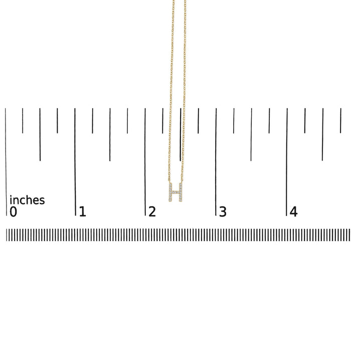 Collar con colgante de inicial A-Z en letra de molde con detalle de diamante en oro amarillo de 10K