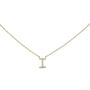 Collar con colgante de inicial A-Z en letra de molde con detalle de diamante en oro amarillo de 10K, foto 18