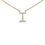 Collar con colgante de inicial A-Z en letra de molde con detalle de diamante en oro amarillo de 10K, foto 44