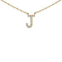 Collar con colgante de inicial A-Z en letra de molde con detalle de diamante en oro amarillo de 10K, foto 43