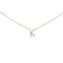 Collar con colgante de inicial A-Z en letra de molde con detalle de diamante en oro amarillo de 10K, foto 16