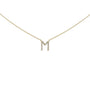 Collar con colgante de inicial A-Z en letra de molde con detalle de diamante en oro amarillo de 10K, foto 14