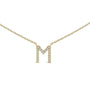 Collar con colgante de inicial A-Z en letra de molde con detalle de diamante en oro amarillo de 10K, foto 40