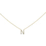 Collar con colgante de inicial A-Z en letra de molde con detalle de diamante en oro amarillo de 10K, foto 13