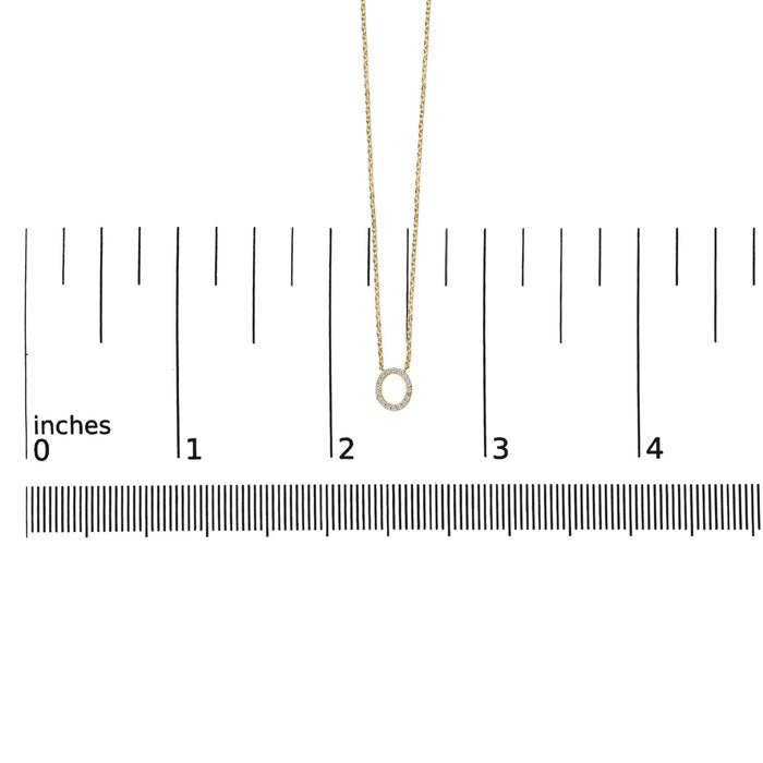 Collar con colgante de inicial A-Z en letra de molde con detalle de diamante en oro amarillo de 10K