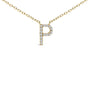 Collar con colgante de inicial A-Z en letra de molde con detalle de diamante en oro amarillo de 10K, foto 37