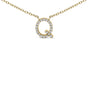 Collar con colgante de inicial A-Z en letra de molde con detalle de diamante en oro amarillo de 10K, foto 36