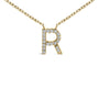 Collar con colgante de inicial A-Z en letra de molde con detalle de diamante en oro amarillo de 10K, foto 35