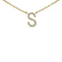 Collar con colgante de inicial A-Z en letra de molde con detalle de diamante en oro amarillo de 10K, foto 34