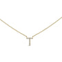 Collar con colgante de inicial A-Z en letra de molde con detalle de diamante en oro amarillo de 10K, foto 7