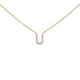 Collar con colgante de inicial A-Z en letra de molde con detalle de diamante en oro amarillo de 10K, foto 6
